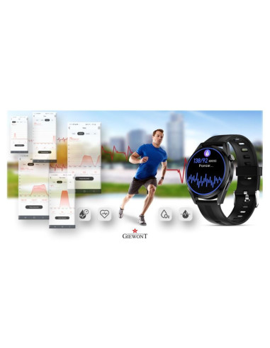 Smartwatch giewont vertex smartcall gw450-1 carbon/carbon silikon