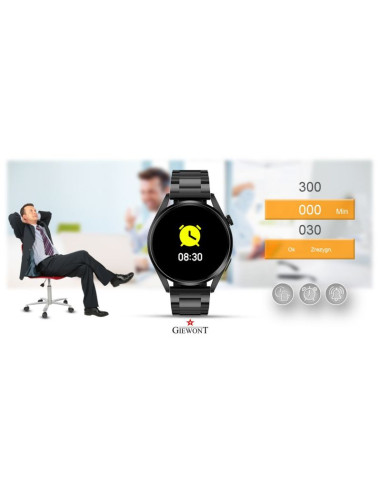 Smartwatch giewont vertex smartcall gw450-1 carbon/carbon silikon