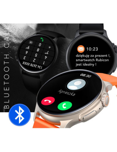 Smartwatch męski rubicon rncf12 tytan/orange smarub245