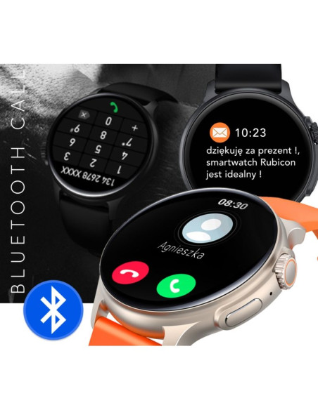 Smartwatch męski rubicon rncf12 tytan/orange smarub245