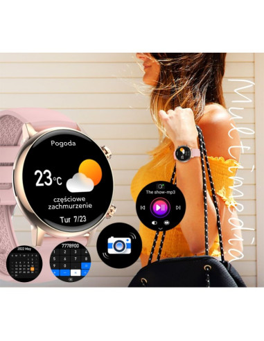 Smartwatch damski rubicon rncf09 rose gold/pink smarub234