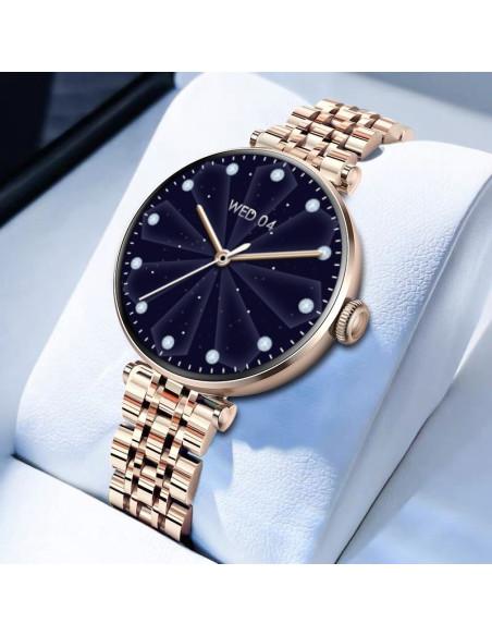 Smartwatch gravity różowe złoto-srebrny różowy 2 paski gt26-4