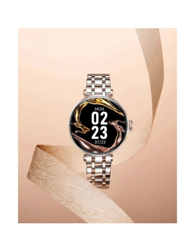 Smartwatch gravity różowe złoto-srebrny różowy 2 paski gt26-4