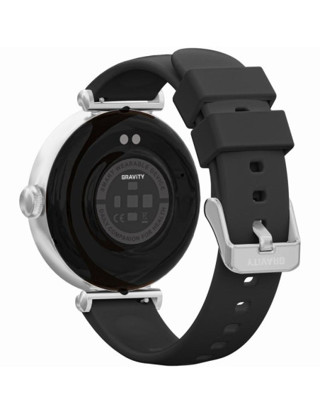 Smartwatch gravity srebrno różowe złoto czarny 2 paski gt26-5