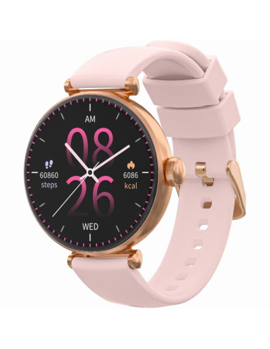 Smartwatch gravity różowe złoto różowy 2 paski gt26-1