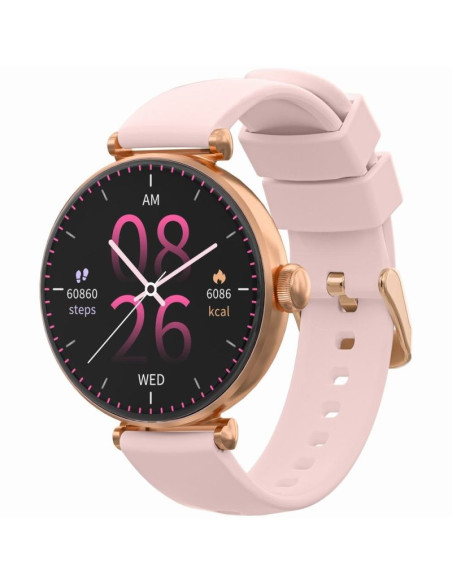 Smartwatch gravity różowe złoto różowy 2 paski gt26-1
