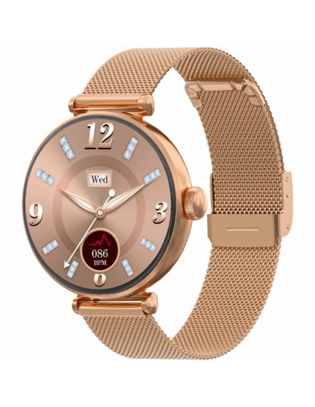 Smartwatch gravity różowe złoto różowy 2 paski gt26-1