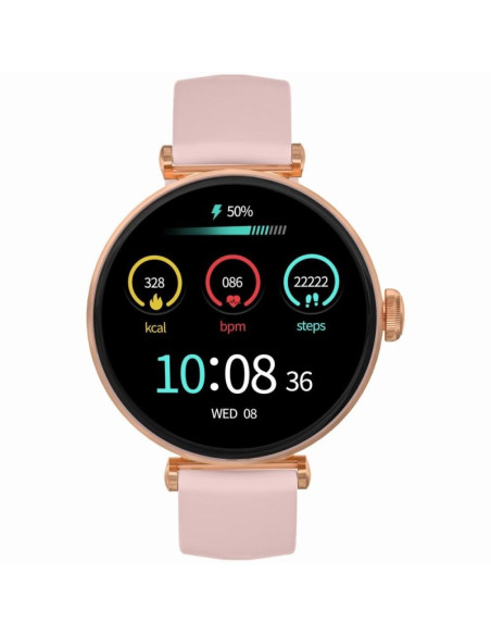 Smartwatch gravity różowe złoto różowy 2 paski gt26-1