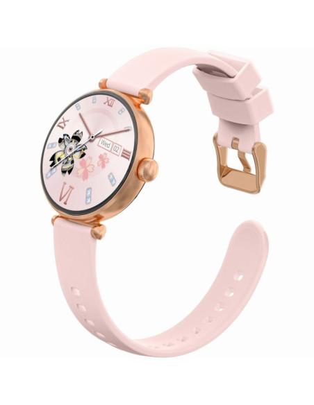 Smartwatch gravity różowe złoto różowy 2 paski gt26-1