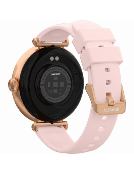 Smartwatch gravity różowe złoto różowy 2 paski gt26-1