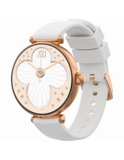 Smartwatch gravity różowe złoto biały 2 paski gt26-2 2