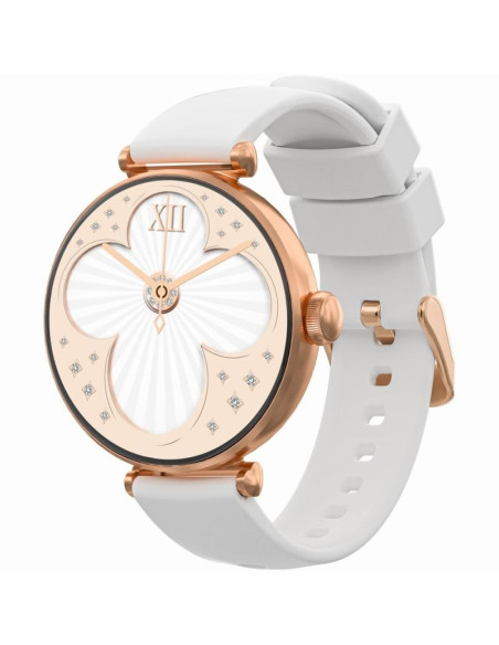 Smartwatch gravity różowe złoto biały 2 paski gt26-2