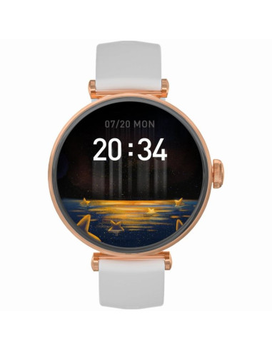 Smartwatch gravity różowe złoto biały 2 paski gt26-2