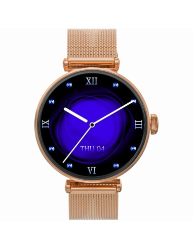 Smartwatch gravity różowe złoto biały 2 paski gt26-2