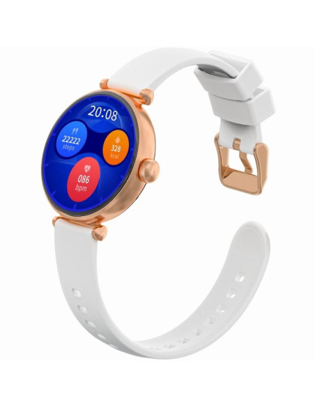 Smartwatch gravity różowe złoto biały 2 paski gt26-2