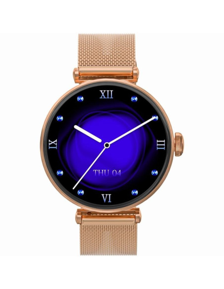 Smartwatch gravity różowe złoto czarny 2 paski gt26-3