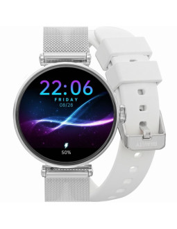 Smartwatch gravity srebrno biały 2 paski gt26-8