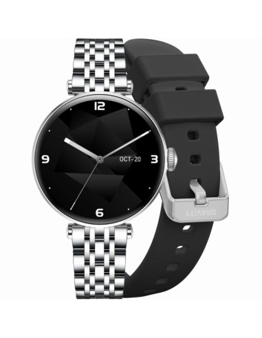Smartwatch gravity srebrno czarny 2 paski gt26-9