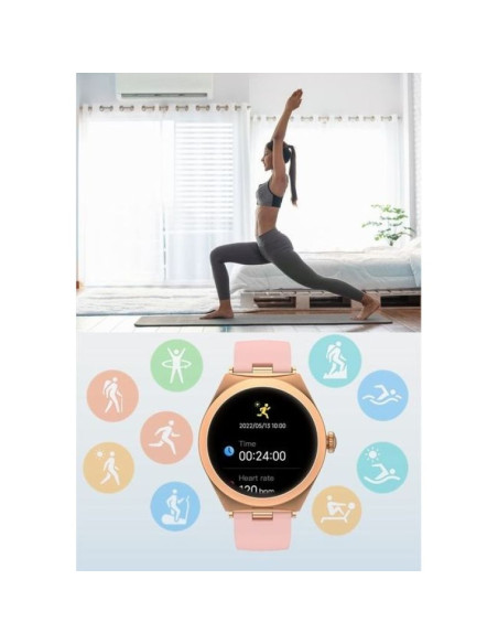 Smartwatch gravity różowe złoto różowy gt25-2