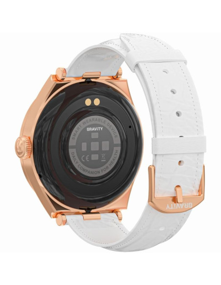 Smartwatch gravity różowe złoto biały gt25-5
