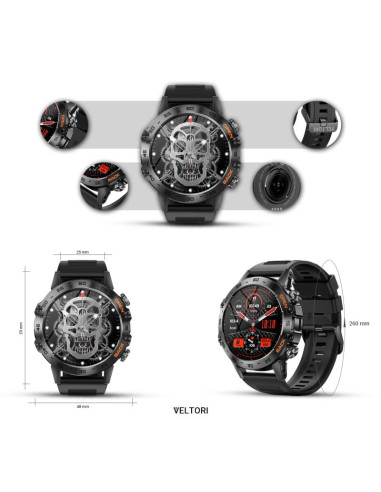 Smartwatch veltori vt120-1 czarny pasek silikonowy