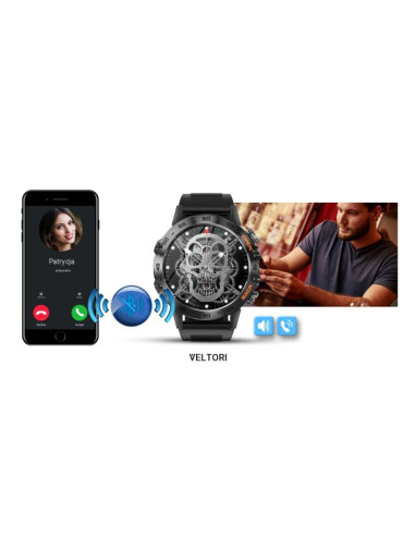 Smartwatch veltori vt120-1 czarny pasek silikonowy