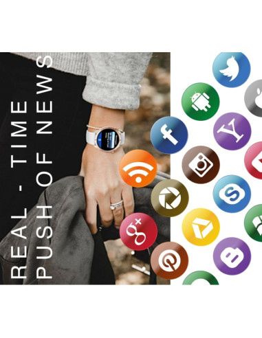 Smartwatch rubicon rncf14 silver/white smarub252