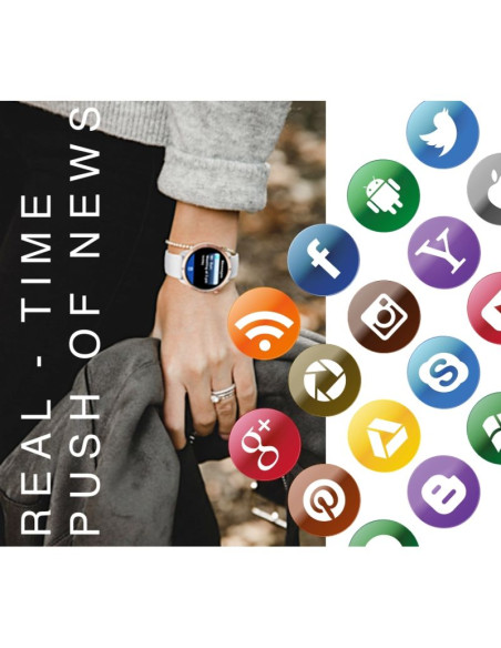 Smartwatch rubicon rncf14 silver/white smarub252