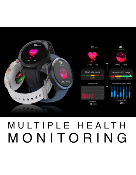 Smartwatch rubicon rncf14 silver/white smarub252