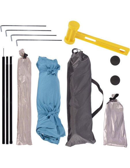 Pawilon turystyczny plażowy przeciwsłoneczny obciążany piaskiem lycra 2.1x2x1.5m