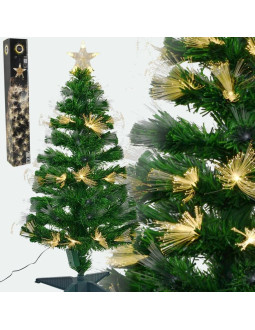 Choinka dekoracyjna światłowodowa ciepły biały 90cm