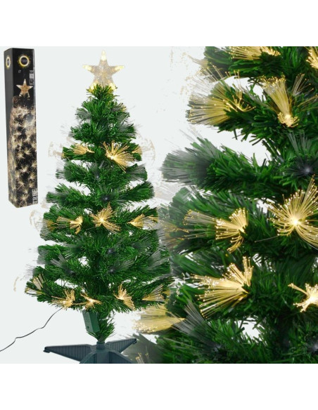 Choinka dekoracyjna światłowodowa ciepły biały 90cm