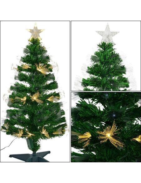 Choinka dekoracyjna światłowodowa ciepły biały 90cm