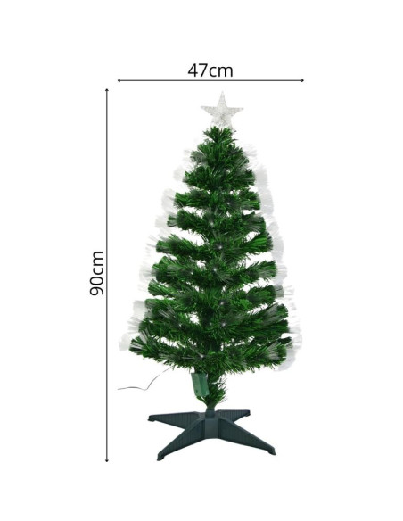Choinka dekoracyjna światłowodowa ciepły biały 90cm