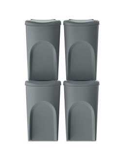 Śmietnik kosze na śmieci 35 l sortibox set4 szt. szary kamień 2