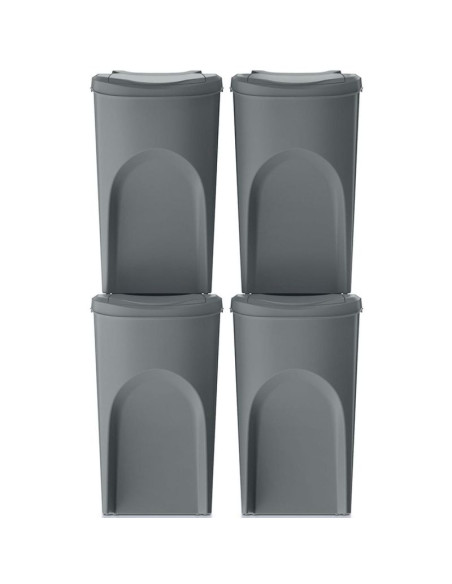 Śmietnik kosze na śmieci 35 l sortibox set4 szt. szary kamień