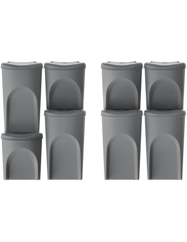 Śmietnik kosze na śmieci 35 l sortibox set4 szt. szary kamień