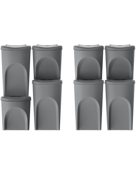 Śmietnik kosze na śmieci 35 l sortibox set4 szt. szary kamień