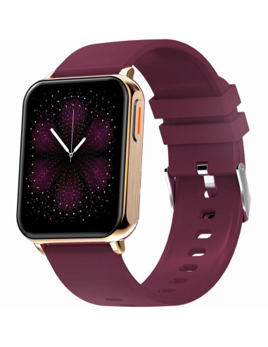 Smartwatch gravity różowe złoto bordowy 2 paski gt17-6