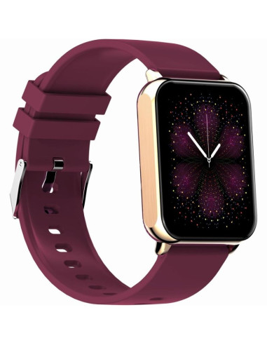 Smartwatch gravity różowe złoto bordowy 2 paski gt17-6