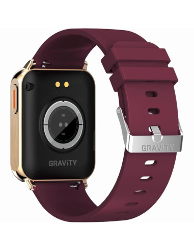 Smartwatch gravity różowe złoto bordowy 2 paski gt17-6