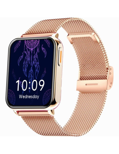 Smartwatch gravity różowe złoto czarny 2 paski gt17-5