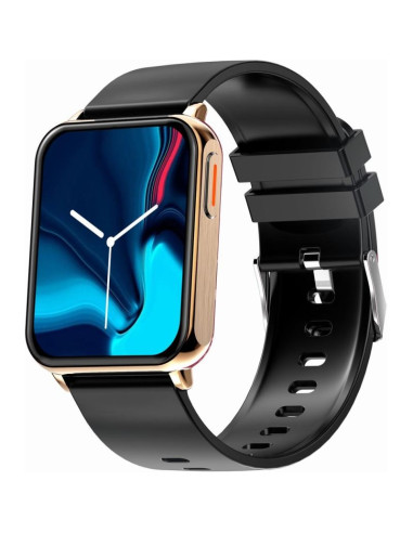 Smartwatch gravity różowe złoto czarny 2 paski gt17-5