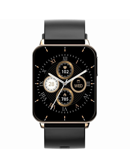 Smartwatch gravity różowe złoto czarny 2 paski gt17-5