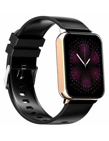 Smartwatch gravity różowe złoto czarny 2 paski gt17-5