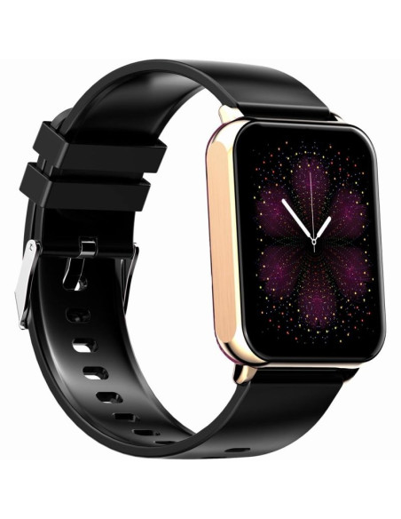 Smartwatch gravity różowe złoto czarny 2 paski gt17-5