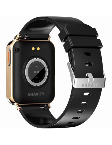 Smartwatch gravity różowe złoto czarny 2 paski gt17-5
