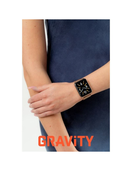 Smartwatch gravity różowe złoto szary 2 paski gt17-4