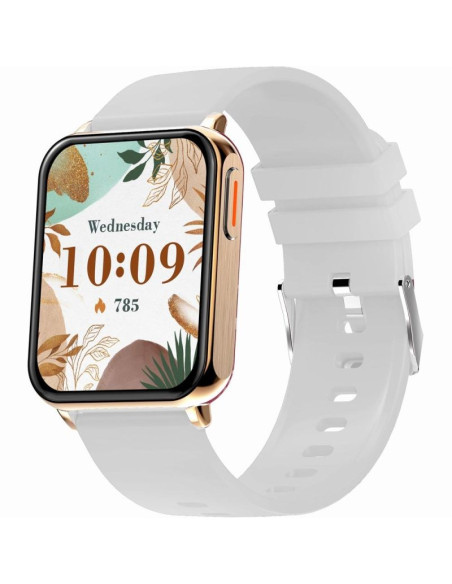 Smartwatch gravity różowe złoto szary 2 paski gt17-4