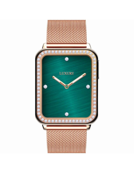 Smartwatch gravity różowe złoto szary 2 paski gt17-4